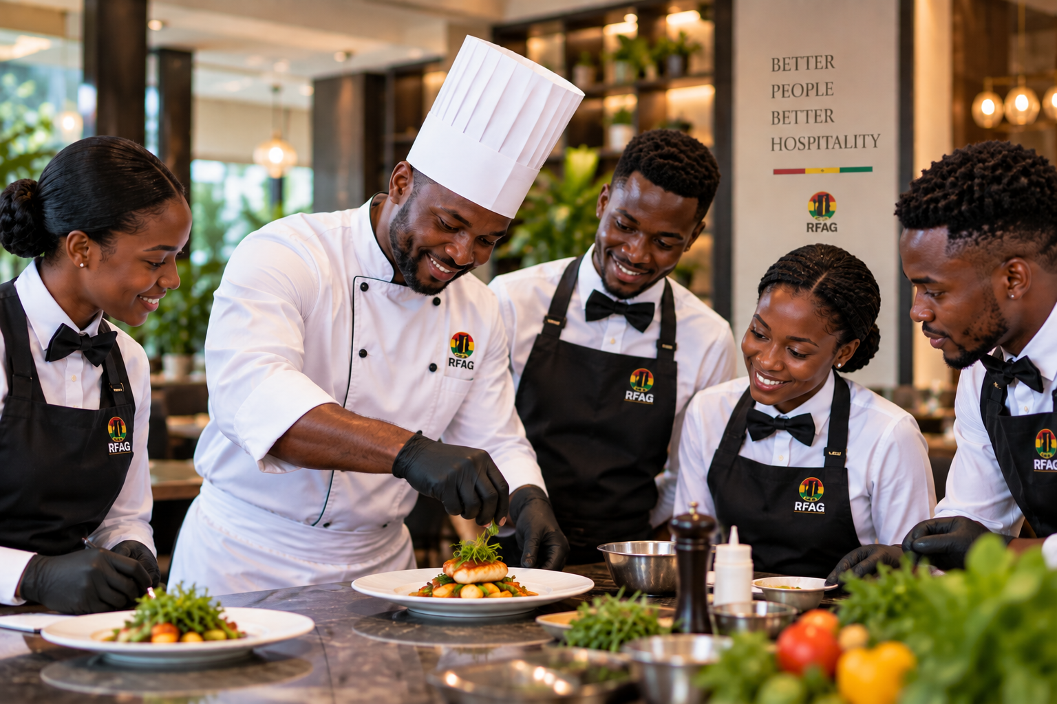 Food and beverage service training for hospitality professionals